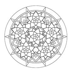 Flower design Mandala coloring page