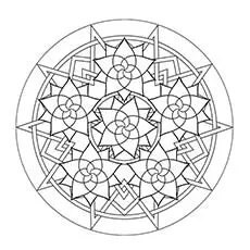 Flower design Mandala coloring page