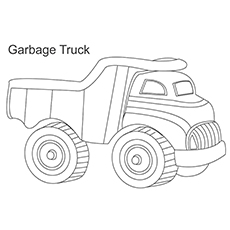 Garbage collecting truck coloring page