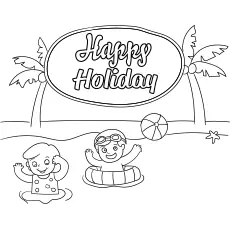 Happy holidays coloring page_image