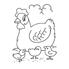 Hen coloring page of animals