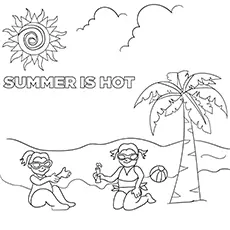 Hot summer coloring page