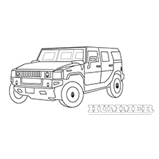 Hummer car coloring page