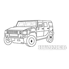 Hummer car coloring page