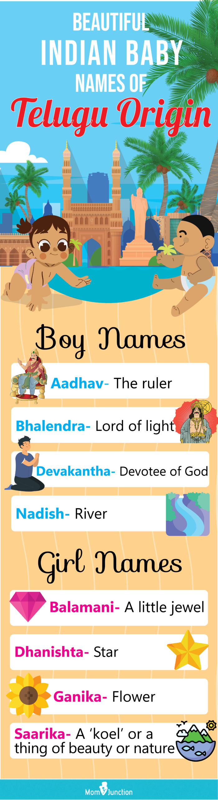beautiful indian baby names of telugu origin (infographic)