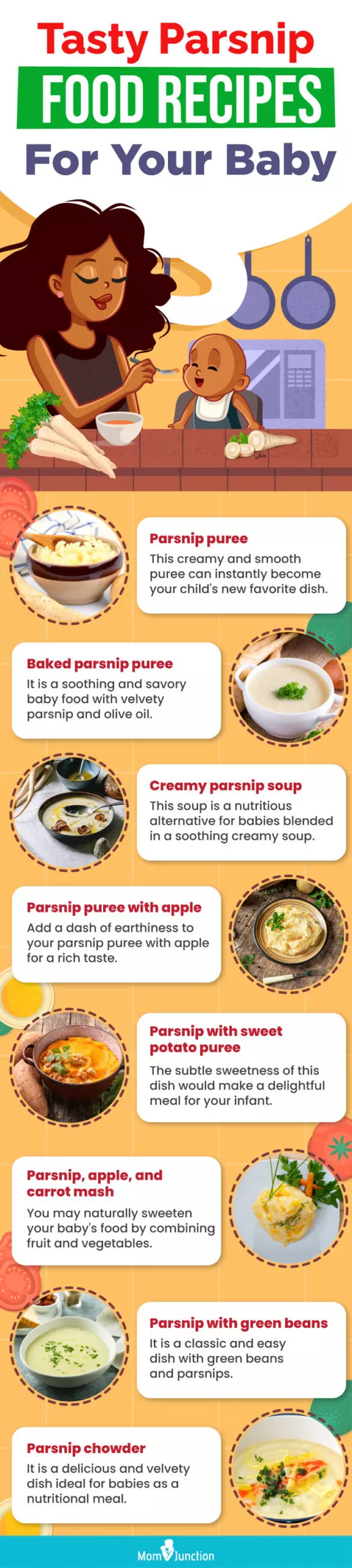 tasty parsnip food recipes for your baby (infographic)