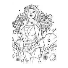 Jean Grey superhero coloring pages