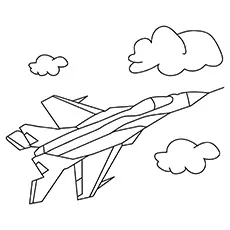 Jet Aeroplane coloring page