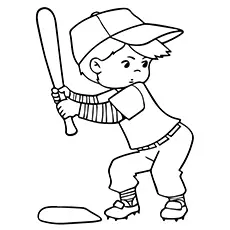 Little baseball player coloring page