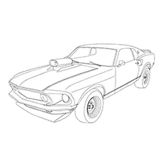 Mustang car coloring page