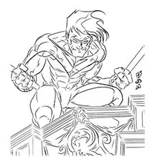 Nightwing superhero coloring pages