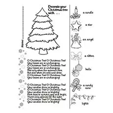 Oh Christmas Tree Outline coloring page