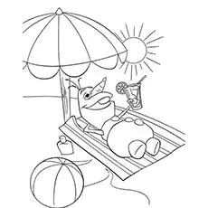 Olaf enjoying the sun summer coloring pages