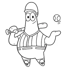 Patrick - The baseball player coloring page_image
