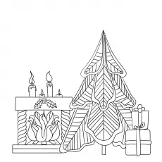 Pattnered Christmas Tree coloring page