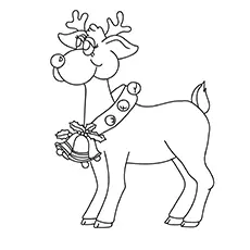 Dancing reindeer coloring page