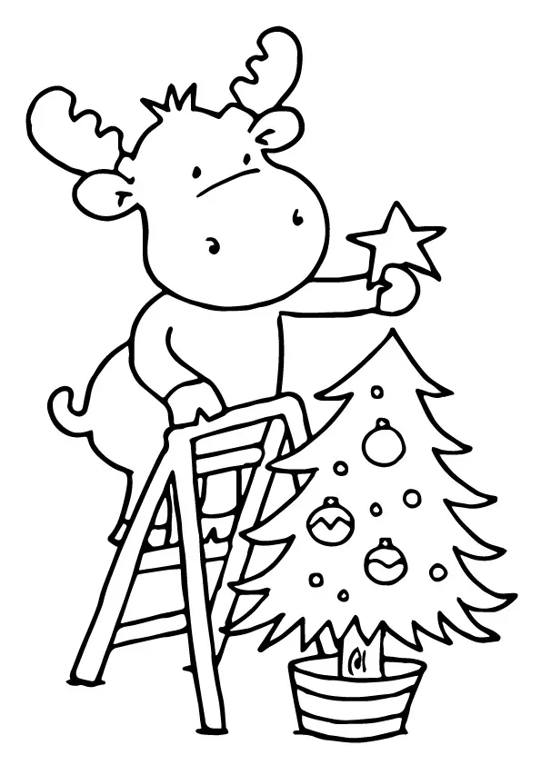 Reindeer-Decorating-Christmas-Tree