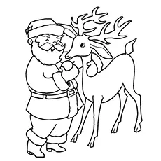 Rudolph with Santa reindeer coloring page