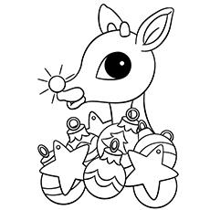 Rudolph the red-nosed reindeer coloring page