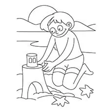 Sand castle summer coloring pages