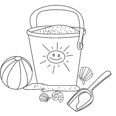 Sand pail summer coloring pages