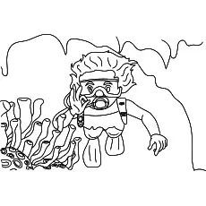 Scuba diving summer coloring pages