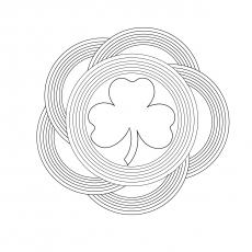 Shamrock and Rainbow Mandala coloring page