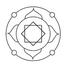Simple Mandala design coloring page