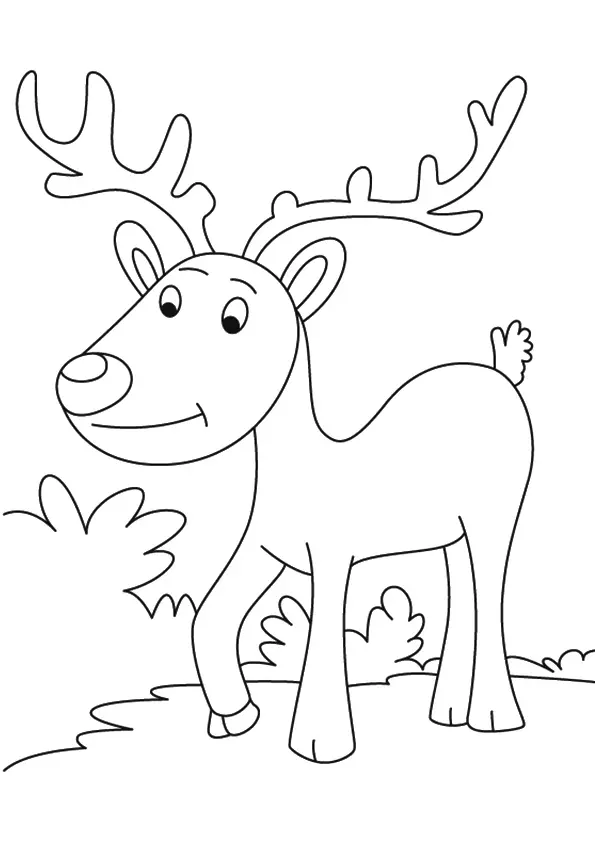 Simple-Reindeer-Coloring-Sheet