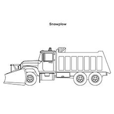 Snow plow truck to clear the road truck coloring pages