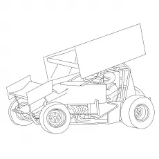Sprint car coloring page