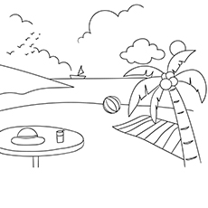 Beach party summer coloring pages
