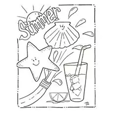 Summer drink summer coloring pages