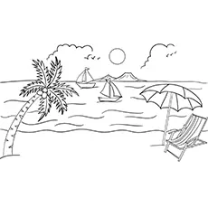 Summer time during sun set coloring page_image