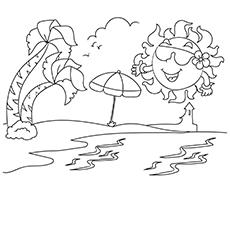 summer season clipart black and white