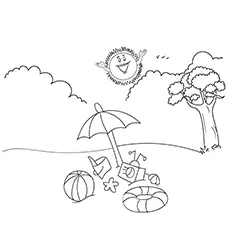 Summer vacation coloring page