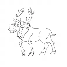 Sven the reindeer coloring page