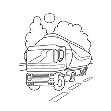 Petroleum tank truck coloring page