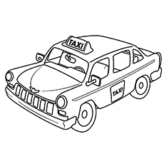 Taxi car coloring page