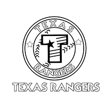 Texas Rangers logo, baseball coloring pages
