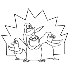 Cute Penguins of Madagascar Nickelodeon Coloring Pages