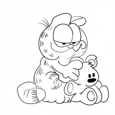 The pooky and the Garfield coloring page