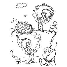 Thing 1 and 2 with Sally and Conrad, Cat in the Hat coloring page