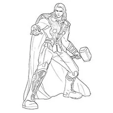 Thor superhero coloring pages