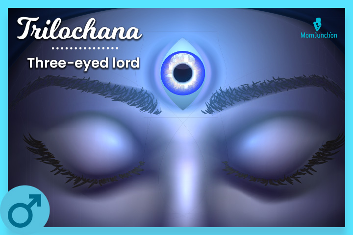 Trilochana, eye at the center of his forehead