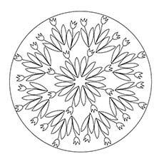 Tulip Mandala coloring page