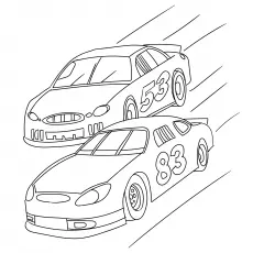 Racing cars coloring page