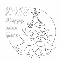 X-Mas Tree decorated with Garland Light coloring page