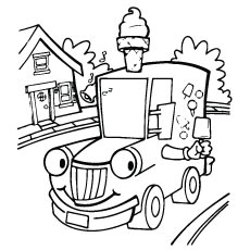 Cartoon transportation truck coloring page