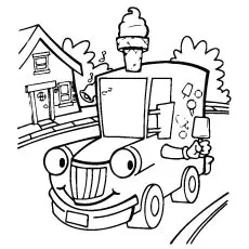 Cartoon transportation truck coloring page_image